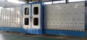 Vertical glass washing machine